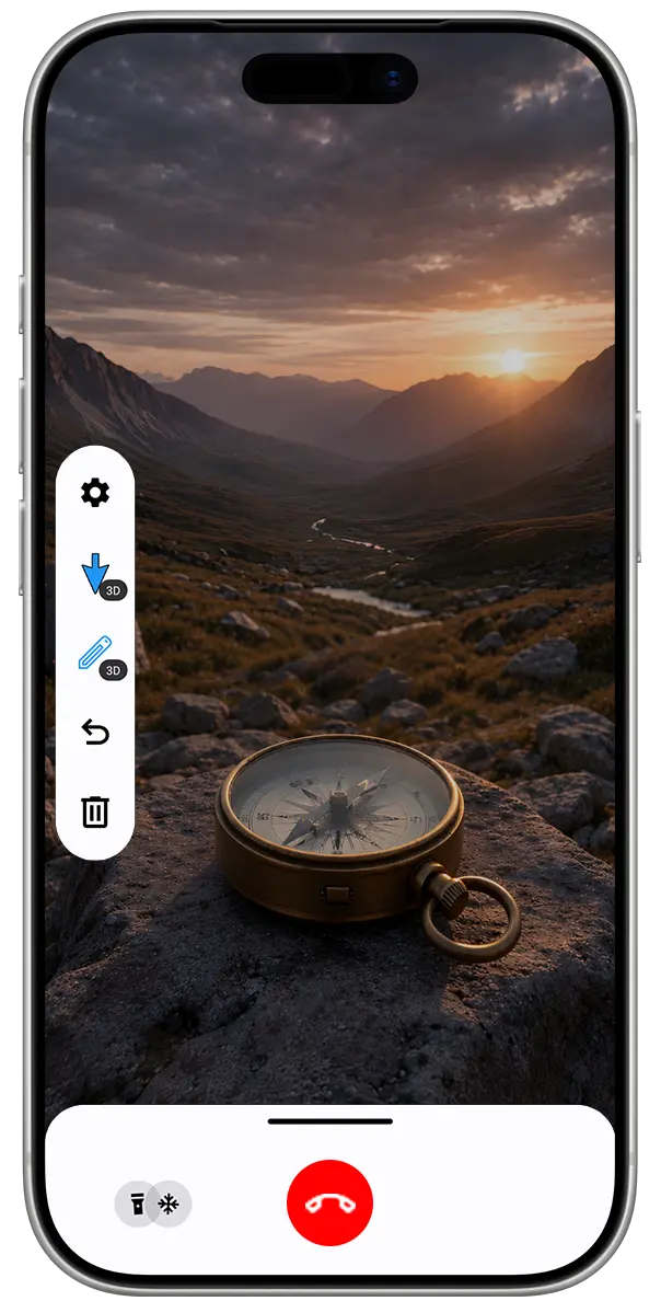 GuideMeAR mobile interface with tool icons